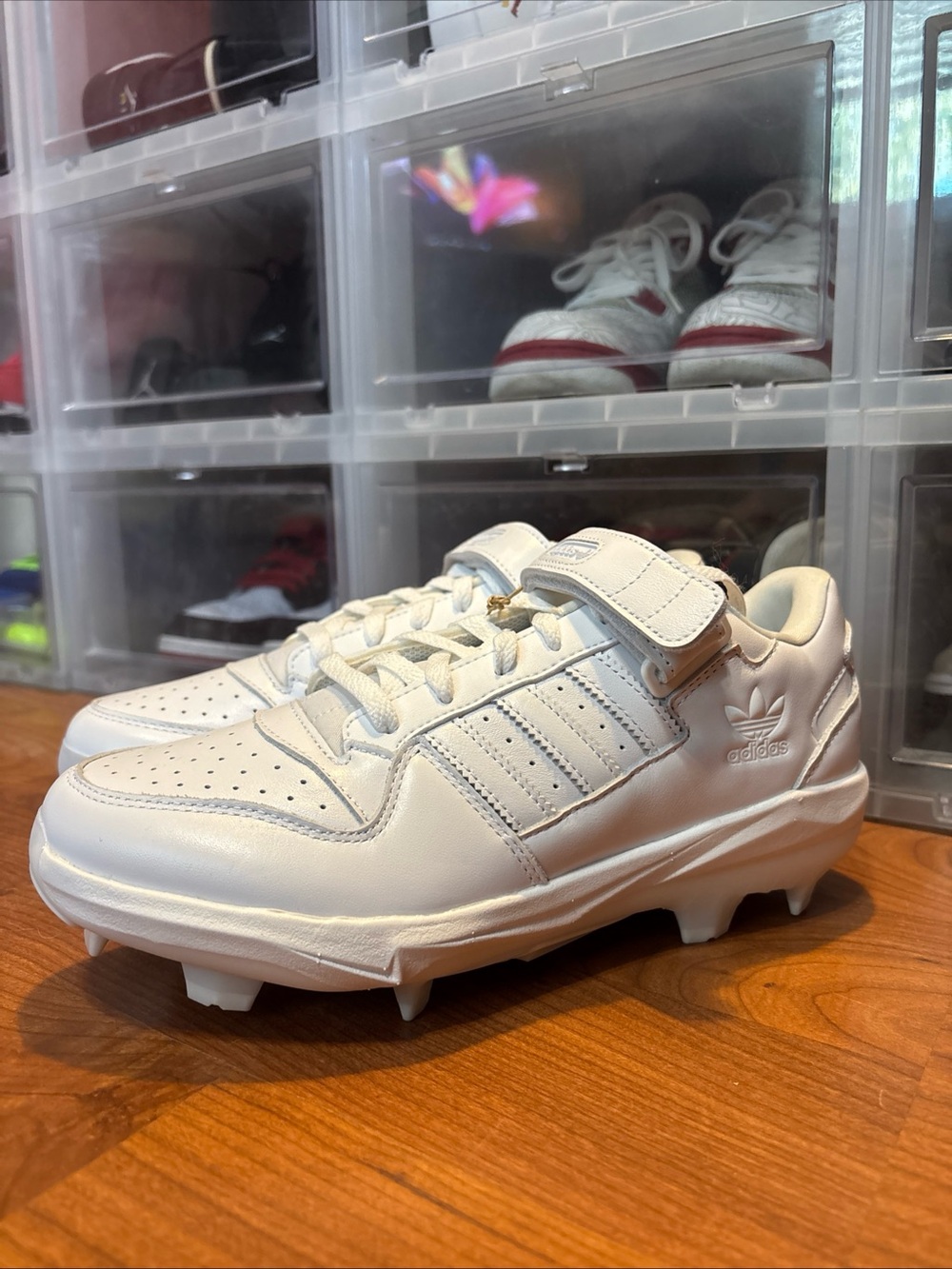 Adidas Forum TPU Cleat BSB Triple White JR9613 Baseball Cleats Men’s Sz 8.5 NWOB